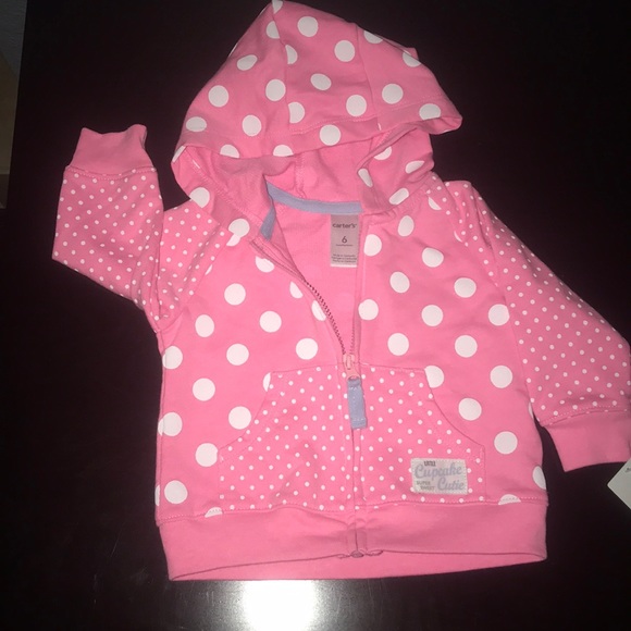 Carter's Jackets \u0026 Coats | Pinkwhite Polka Dot Hoodie Nwt 6 Months. Bin A2 | Color: Pink/White | Size: 6mb | Yoliooh's Closet